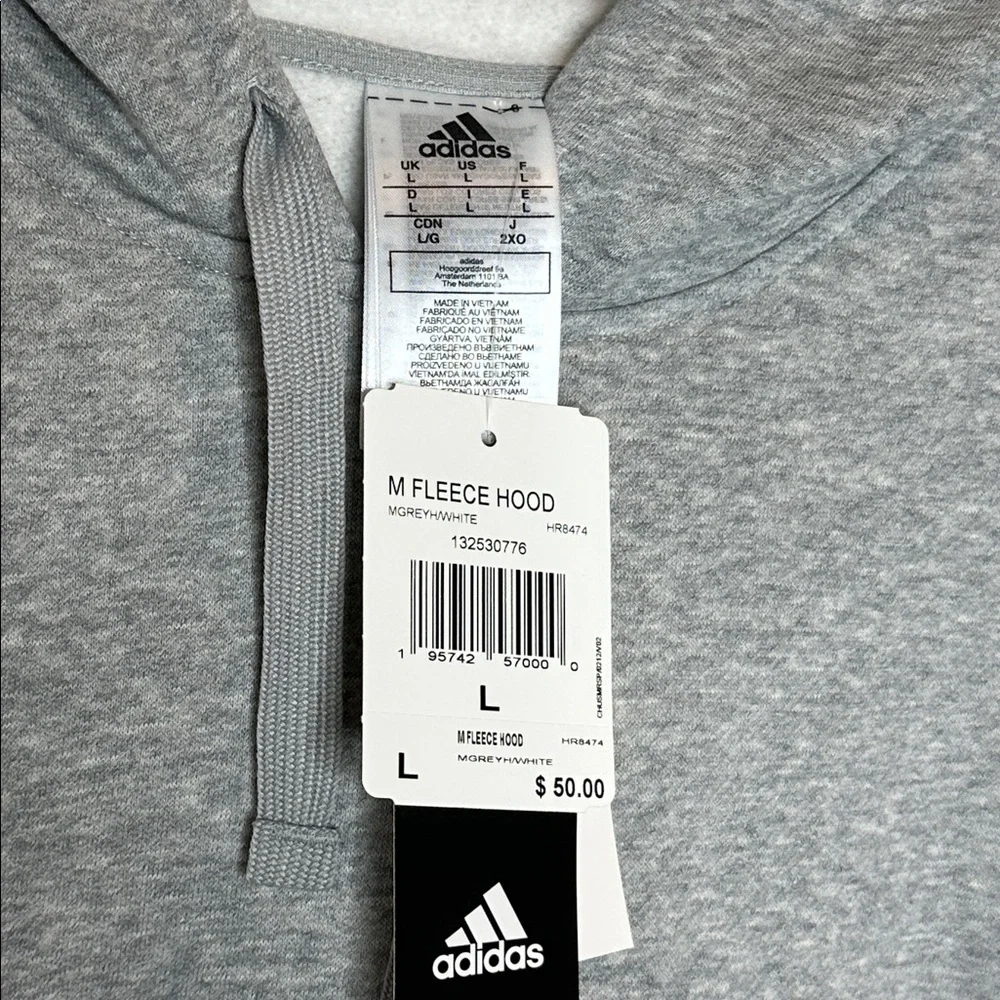 Adidas Gray Fleece Hoodie